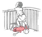 Remove items that your baby can step on and/or use them to climb out of the crib and fall